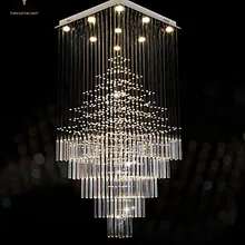 LED Crystal Chandeliers Square Pendant Light Lighting Lamps Fixtures AC 100 to 240V Clear K9 Crystal LED Crystal Chandeliers Square Pendant Light Lighting Lamps Fixtures AC 100 to 240V Clear K9 Crystal