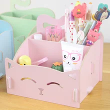 Wood Board Desktop Organizer, Cosmetics/Pen/Remote controller Holder