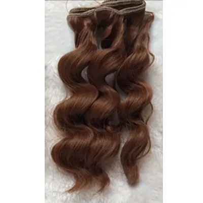 Новинка 15 см высокая температура термостойкие кукольные парики золотисто-коричневые волосы для 1/3 1/4 1/6 BJD diy парики с волнистыми волосами для куклы - Цвет: Dark Brown