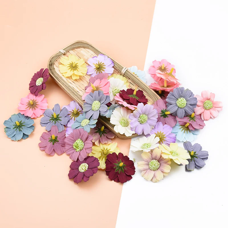 

20 Pieces silk sunflower christmas decoration for home wedding wreath fake daisy scrapbook diy gift candy box artificial flowers
