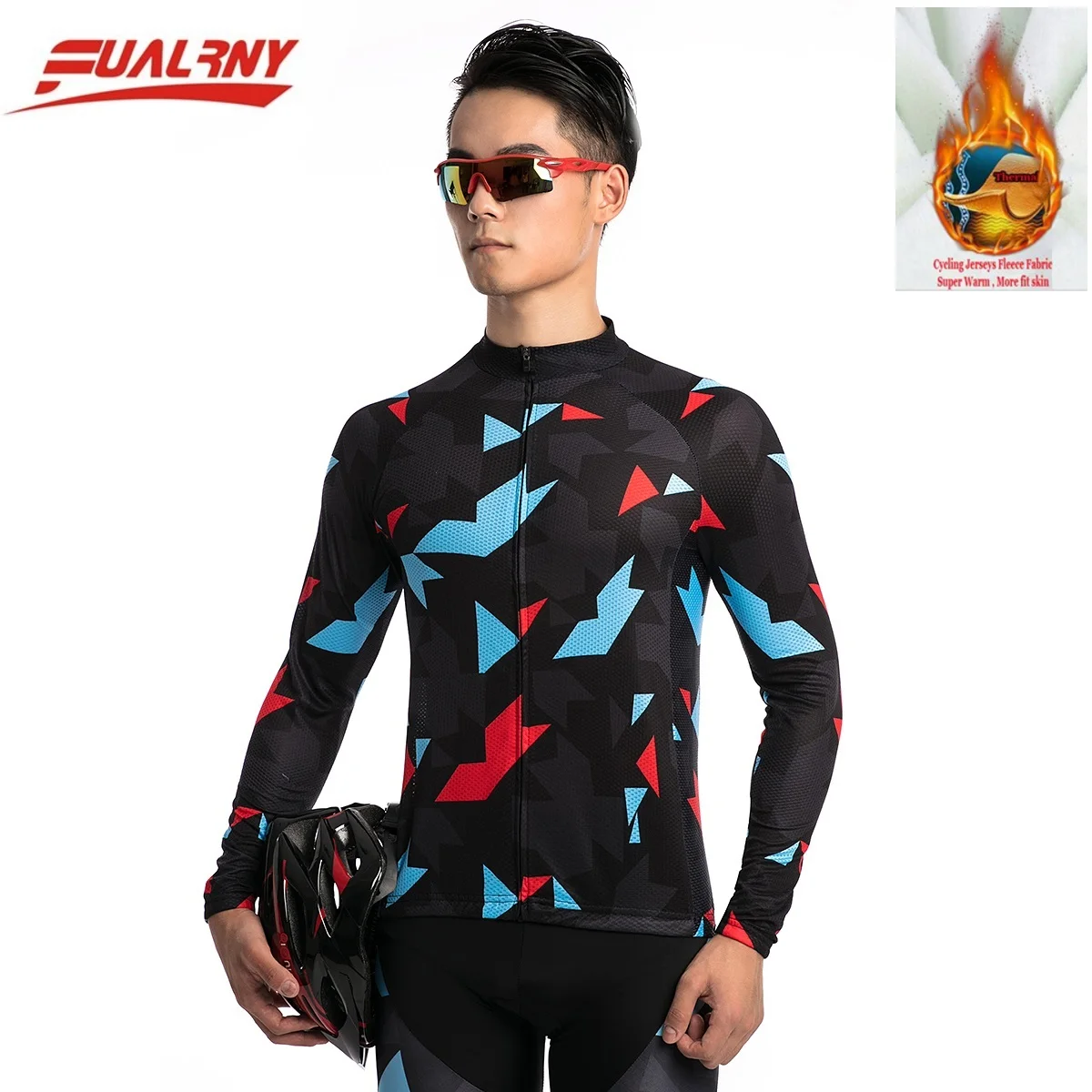

2018 FUALRNY NEW High-quality cycling jersey long men cycling mtb bike cycling winter Thermal Fleece cycling jersey camouflage