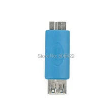 100 шт./лот Стандартный USB 3.0 Тип женщина к Micro B Мужской разъем адаптера конвертера голубой