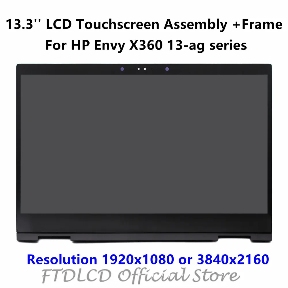 

FTDLCD 13.3'' FHD 4K LCD Touchscreen Display Aseembly+Frame For HP Envy x360 13-ag series 13-ag0502na 13-ag0900ng 13-ag0002nf