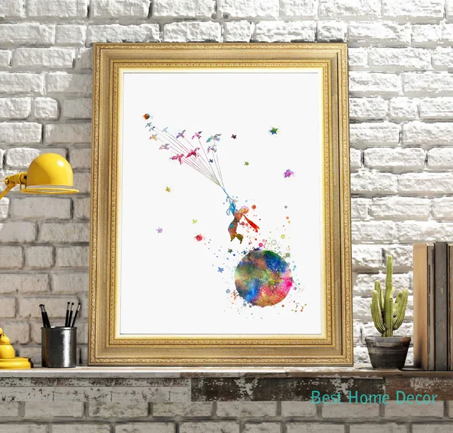 The Little Prince Colorful Inspired Quote Le Pe Watercolor The Little Prince Colorful Inspired Quote Le Pe Watercolor Art Print Giclee Wall Decor
