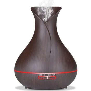 

VVPEC 400ml Wood Grain Electric Aroma Essential Oil Diffuser LED Lights Ultrasonic Air Humidifier Aroma Diffuser for Home
