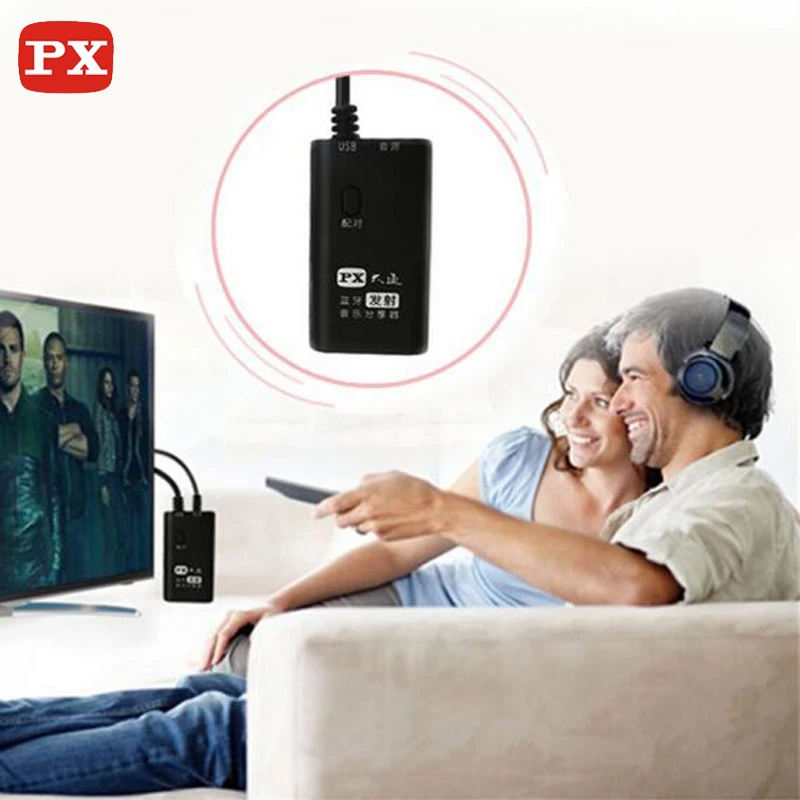 PX wireless font b TV b font bluetooth transmitter aptx a2dp and headphones font b receiver
