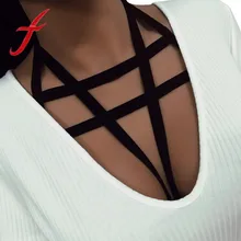 Feitong, модный, готический, сексуальный, женский, эластичный, полый, на бретельках, бандаж, бюстгальтер, клетка, укороченный топ, бюстье, без бретелек, пояс для тела