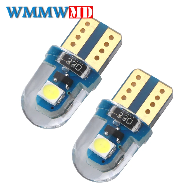 

2x super bright led t10 w5w car lamp 2 smd 3030 EMC auto reading parking fog marker rear light Tail Side Bulb 152 194 12V White