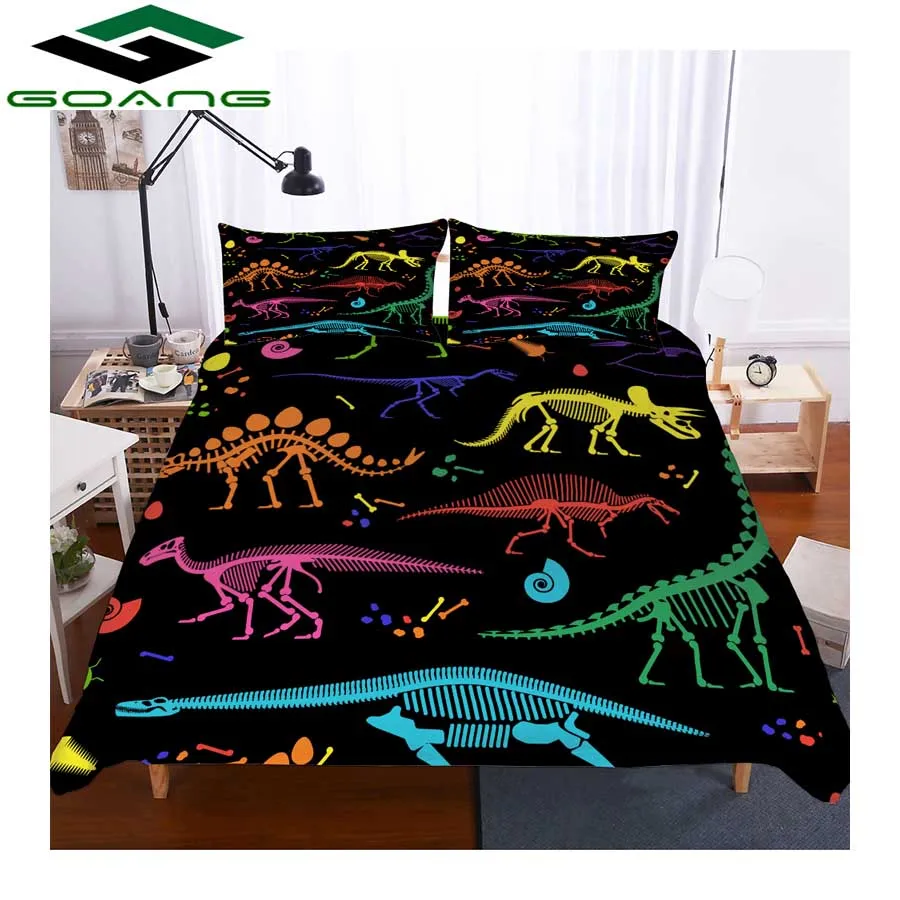

GOANG luxury home textiles kids bedding sets 3d Digital printing Color dinosaurs 3pcs boys bedding set room decoration