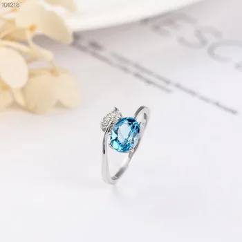 

hot sale SGARIT brand fashion adjustable size oval blue topaz 925 sterling silver natural Blue Topaz ring for women engagement