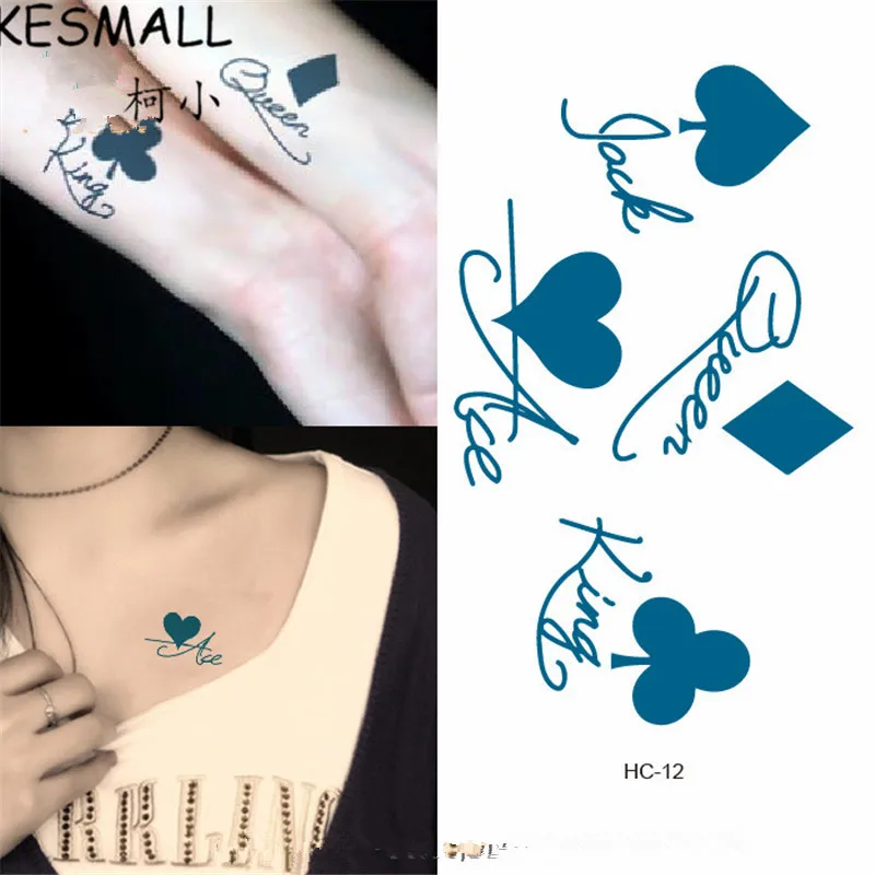 Kesmall 30 Pieces Jouer Carte Autocollant De Tatouage Temporaire Impermeable A L Eau De Style Coeur Tatuagens Femmes Sexy Corps Autocollants Faux Tatouages Co770 Aliexpress