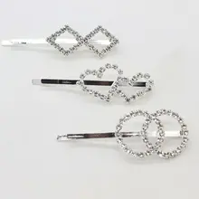 3 шт., Женская боковая челка, волнистая спиральная завивка волос, заколка для волос, блестящая имитация страз, заколка с жемчужиной, одно слово, заколки для волос, полированная полая Корона