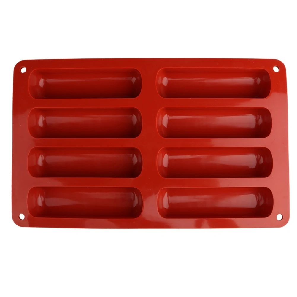 Silicone Classic Collection Shapes Non Stick 8 Forms Eclair Cake Baking Mold Bakeware Kitchen baking tools Pastry Accessories