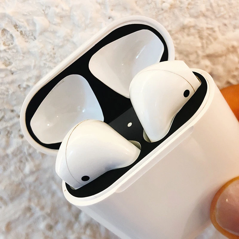 Для Airpods пыленепроницаемый Стикеры Однотонная одежда/узор пыли Защитная пленка - Цвет: 1