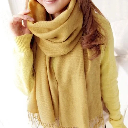 11.11 цена одноцветное шарф Для женщин bufandas красный модные теплые Для женщин шарфы зима шарф-хомут Одеяло шарф Элитный бренд - Цвет: Camel