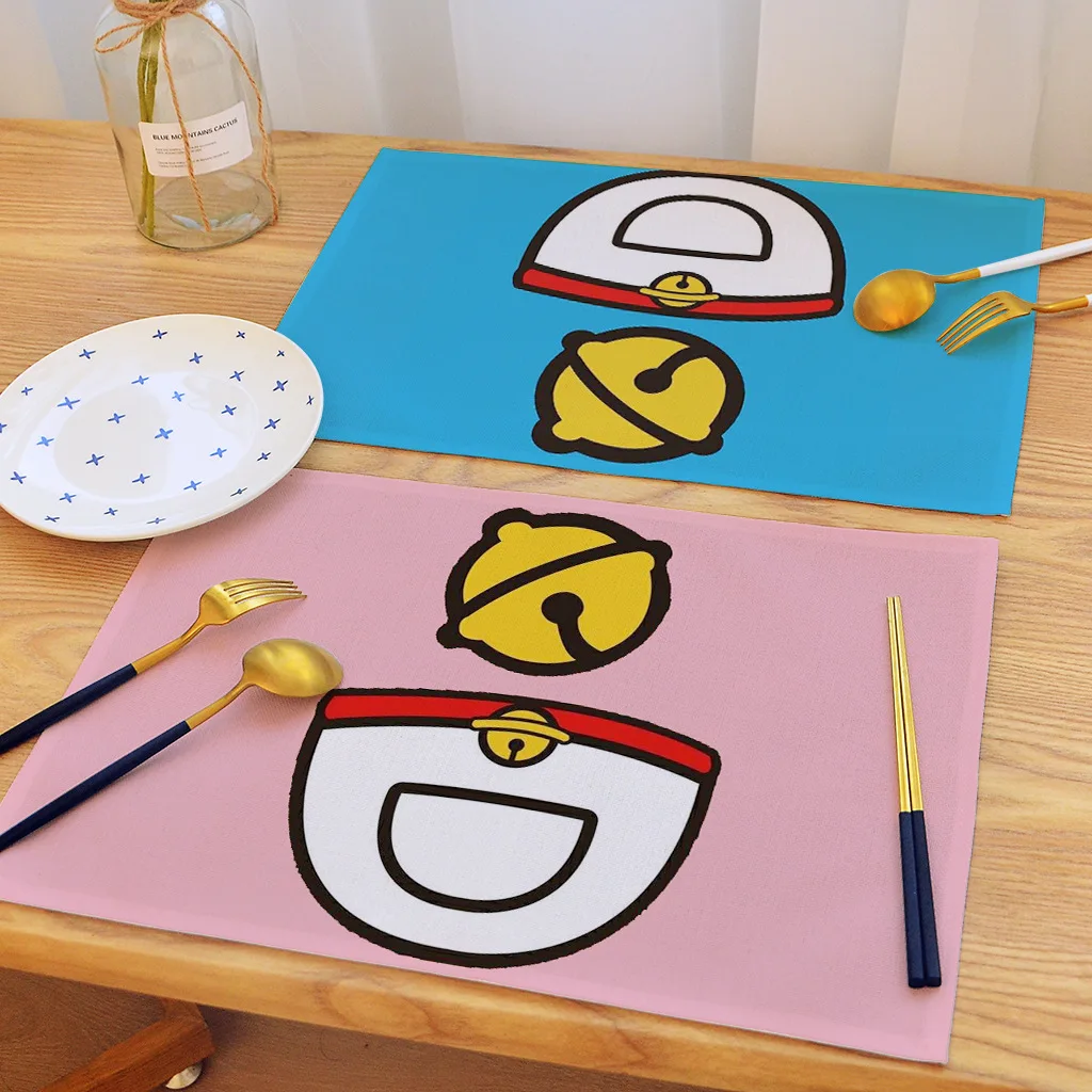 2 шт. студент Doraemon коврики Водонепроницаемая скатерть накладка с рисунками из мультфильмов столовые коврики подставки 45X30 см