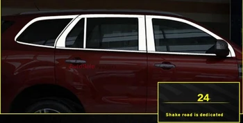 

Stainless Silver Top & Bottom & Middle Pillars Full Window Sill Cover Trim 22pcs for Ford Everest Endeavour 4Dr SUV 2015 2016