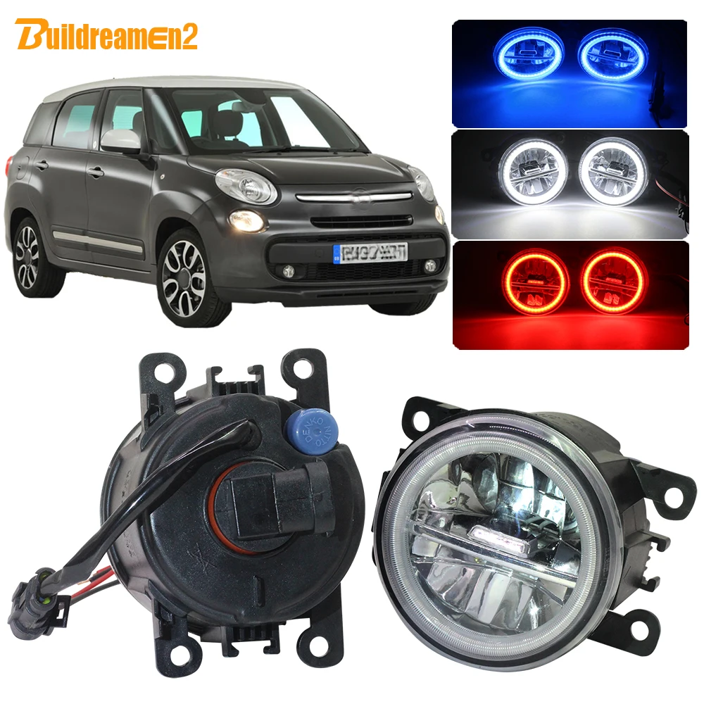 

Buildreamen2 Car H11 4000LM LED Bulb Fog Light Kit Angel Eye Daytime Running Light 12V For Fiat 500 1.4L L4 2012 2013 2014 2015