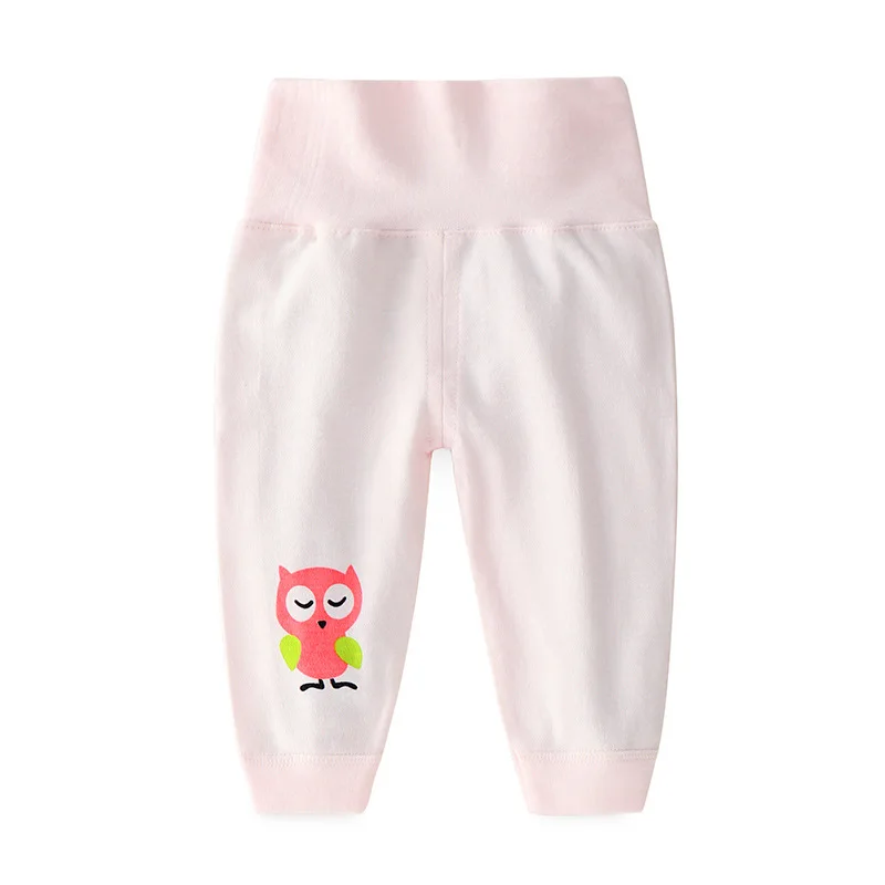Детские штаны с высокой талией, Детские хлопковые Стрейчевые штаны для мальчиков и девочек, детские длинные штаны для новорожденных брюки двойного назначения с шаговым швом, новинка для 1-5 лет - Цвет: AM5603