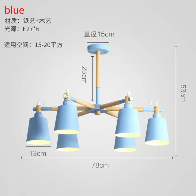 Потолочная люстра 3/5/6/8 Огни Гостиная светодиодный люстры лампы "макарон" Северное сияние твердой древесины Ремесло Лампы - Цвет корпуса: 6 Light