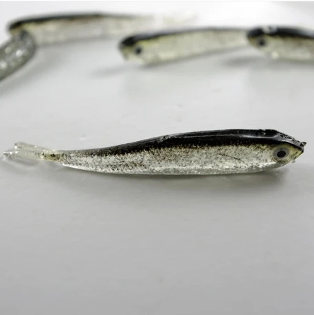 20PCS 2.5G 75MM winter fishing lure sea fishing tackle soft fish soft worm bait jig wobbler swivel rubber lure ice fishing