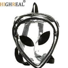 HIGHREAL Unique Design Aliens bag Harajuku styles aliens hologram backpack Men/Women hologram Backpack transparent bag