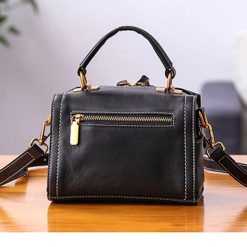 AETOO Leather handbags new fashion retro shoulder bag Messenger head layer leather pillow bag small