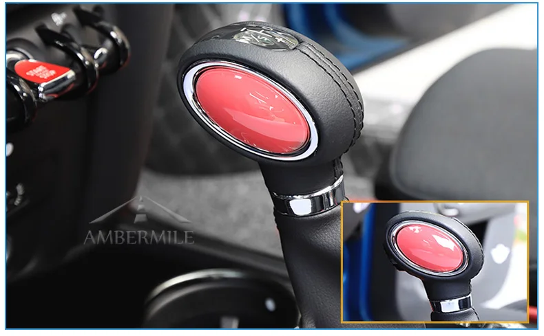 2pcs 3D Car Gearshift Lever Knob Covers Stickers Decals Decoration for Mini Cooper F54 F55 F56 Accessories Car Styling (8)