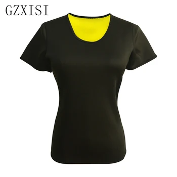 

Neoprene Body Shaper Slimming Waist Trainer Corsets Sweat Shapewear Tank Tops Women Black T-Shirt Plus Size XXXL Top Fashion