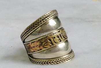 

10pcs Tibet Gold Color Old Silver Ring Carved Lace Mystery Character Nepal Ring Adjustable Unisex Gift
