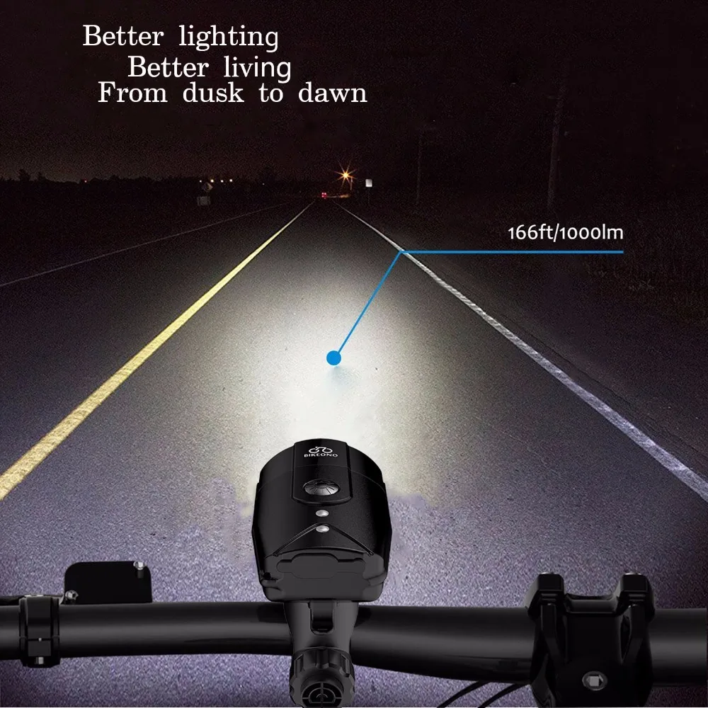 BIKEONO 1200 لومينز إضاءة دراجة هوائية الدراجة العلوي LED الضوء الخلفي USB مصباح يدوي قابل لإعادة الشحن MTB الدراجات فانوس ل دراجة مصباح