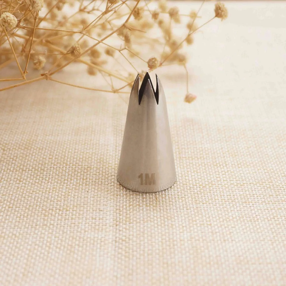 

#1M Piping Nozzle Decor Tip Cream Flower Rose Icing Nozzles Tips Fondant Baking Tool Cake Cupcake Decor Stainless Steel