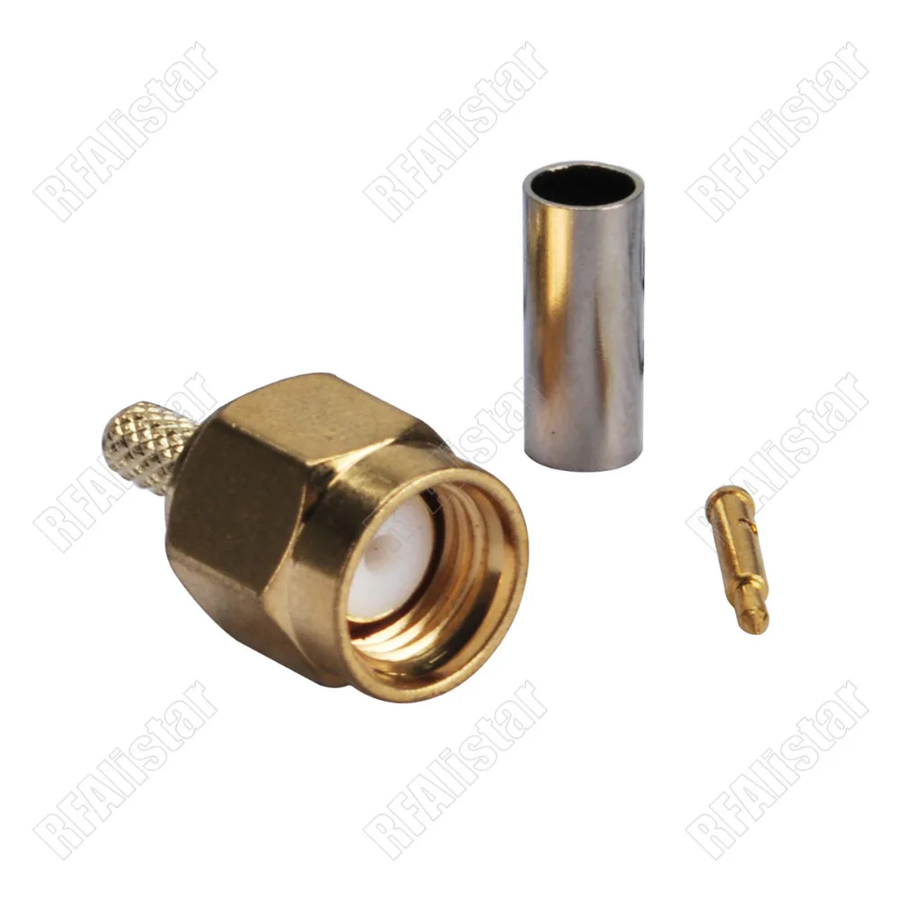 50 Pieces SMA Male Plug Crimp For LMR100 RG316 RG174 Cable Straight RF Connector | Обустройство дома