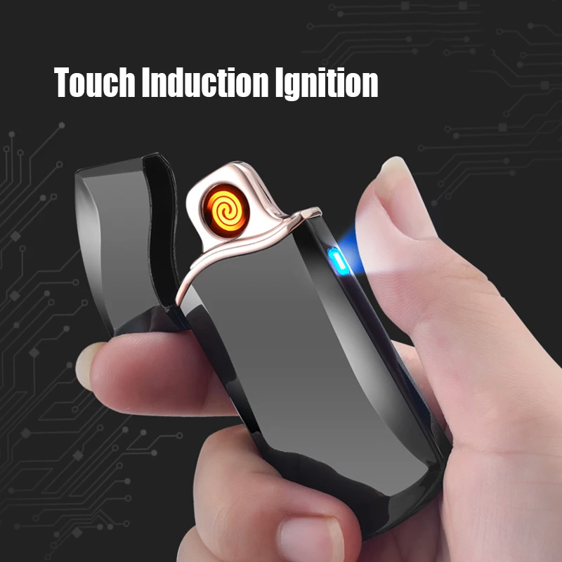 Touch Induction Ignition USB Lighter Windproof Electronic Cigarette