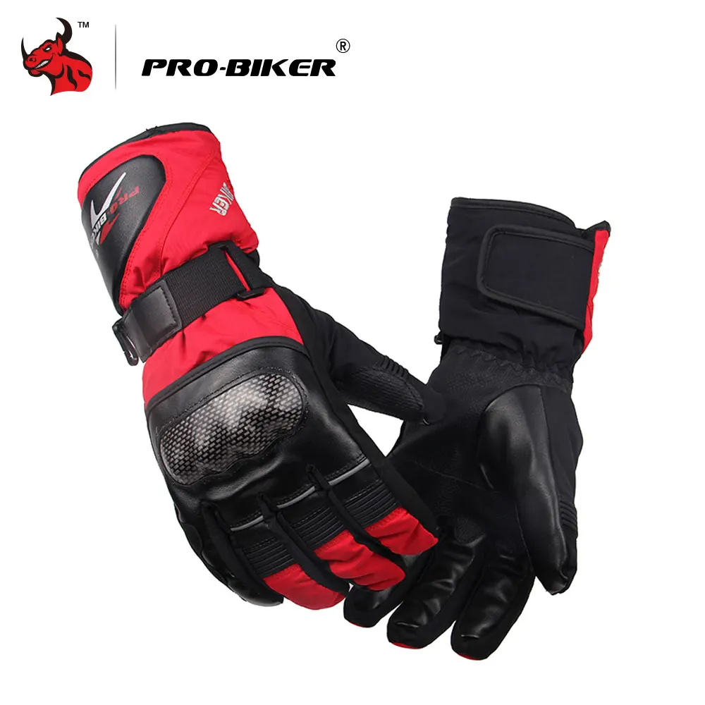 PRO-BIKER Winter Thermal Warm Motorcycle Gloves Wearable Anti-skidding Moto Gloves Motocross Off-road Gloves Ski Gloves