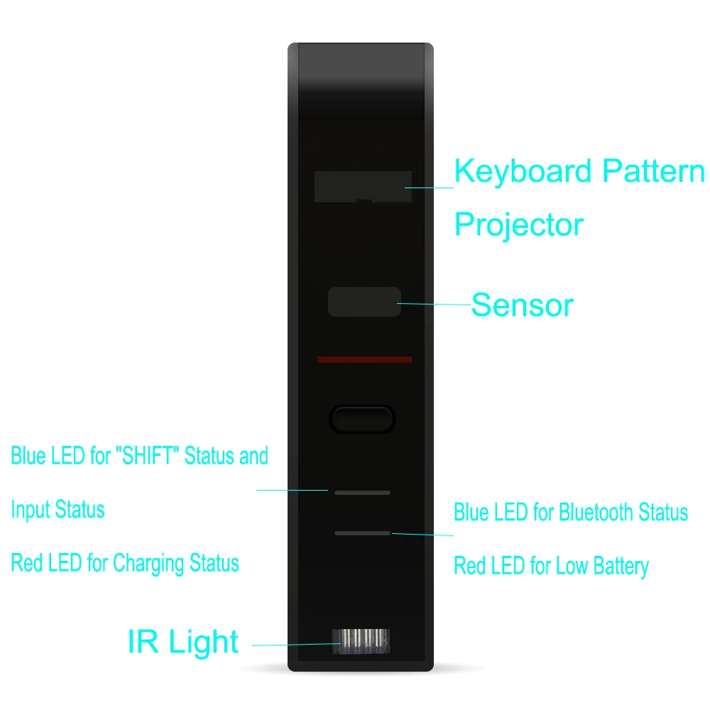 CHUYI Мини QWERTY клавиатура Bluetooth лазерная проекция Беспроводная виртуальная клавиатура для Windows Android iOS смартфон планшет ПК