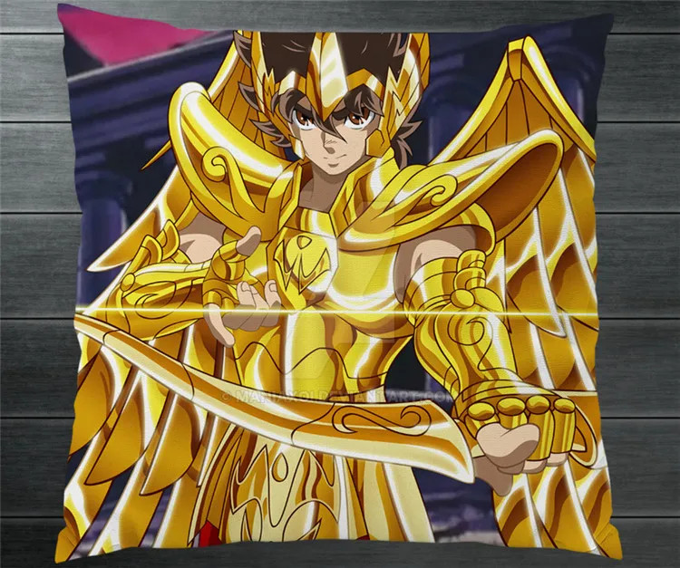 

Saint Seiya Gold Cloth Sagittarius Seiya Fanart 40*40cm Two Side Pillowcase Pillow Case Cover Cosplay Gift BED/SOFA/CAR Decor
