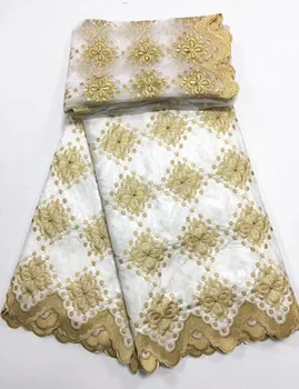 

2017 High quality Beads African Swiss French Bassin guipure 5 yards Bazin Lace 2 yards Net lace Fabric for dress 5y/lot LPL72037