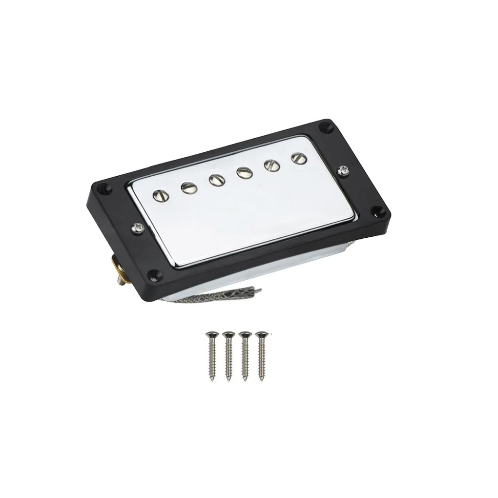 FLEOR хромированная для электрогитары Humbucker Пикап LP Alnico 5 мост с черным изогнутым