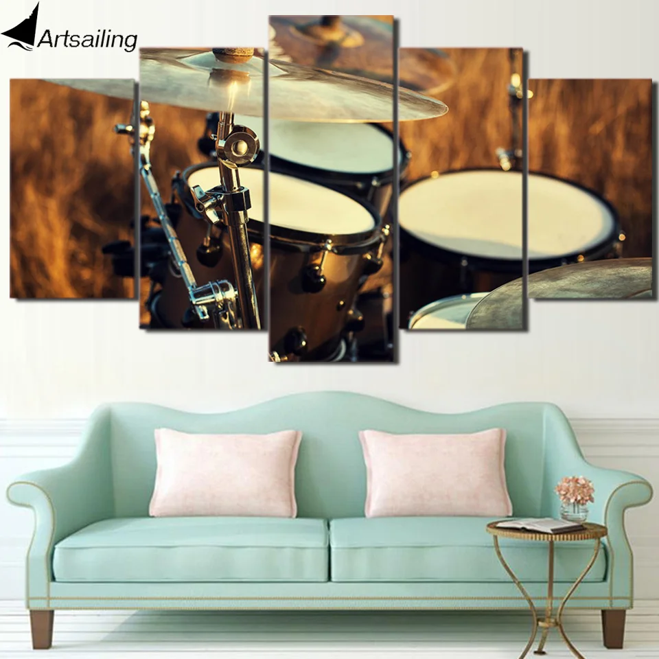 HD Printed 5 Piece Wall Art Canvas Painting Music Drum Musical hd-printed-5-piece-wall-art-canvas-painting-music-drum-musical