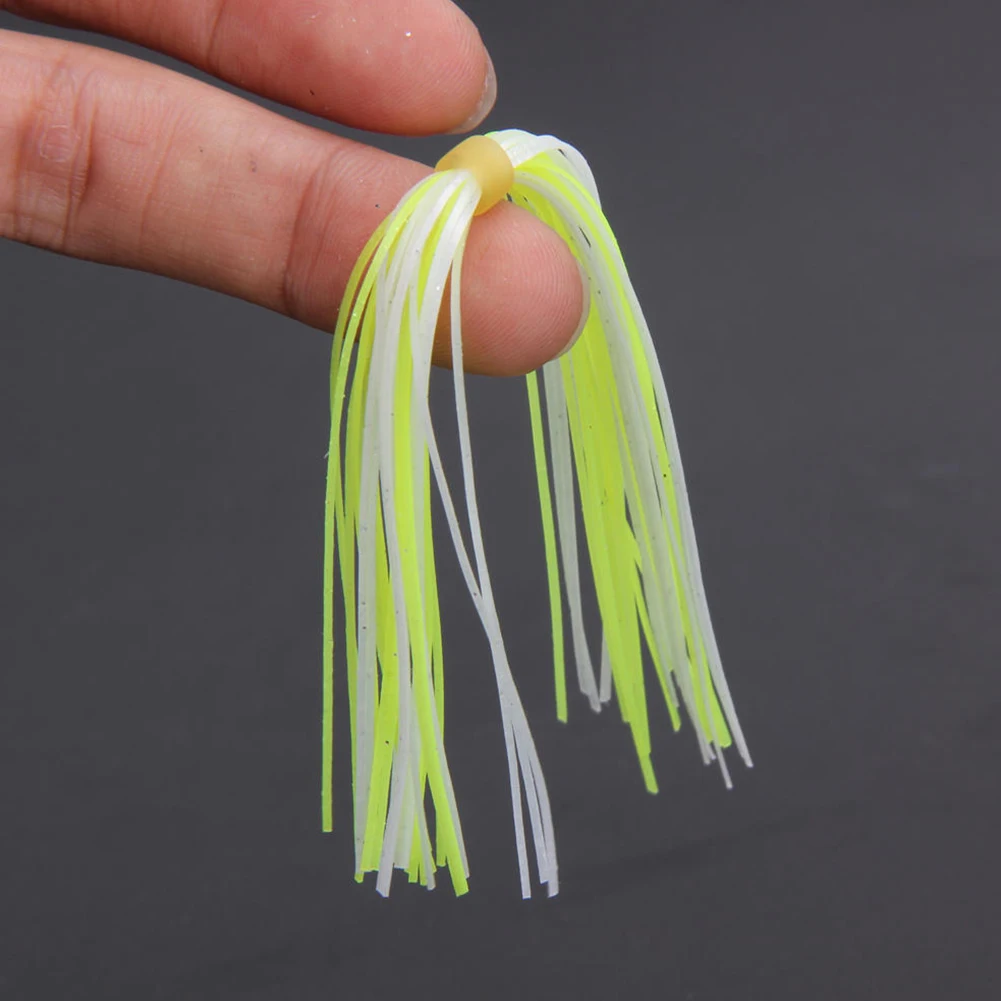 

Hot Sale 50 Strands Silicone Skirts Fishing Accessories DIY Spinnerbatis Buzzbaits Rubber Jig Lures Squid Rubber Skirt