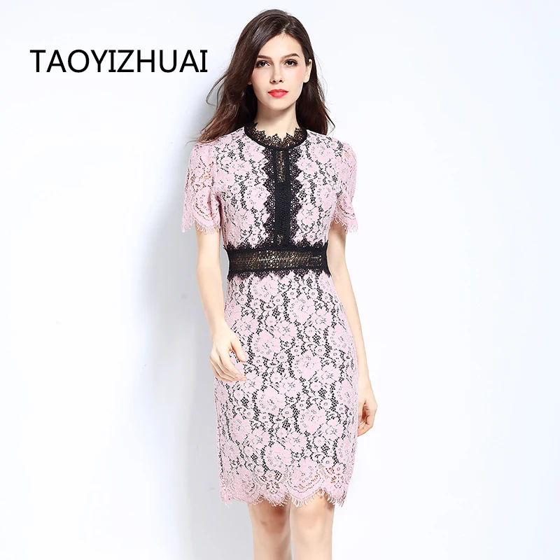 Женское облегающее платье TAOYIZHUAI летнее асимметричное кружевное большого