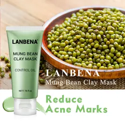 Маска для лица LANBENA Mung Bean Clay уменьшает следы акне питательное масло для глубокой очистки очищающее поры удаление жира уход за кожей