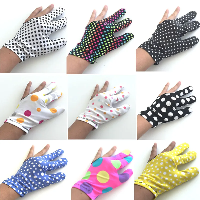 

2017 Jassinry Billiards Pool Snooker gloves Colorful Round-Dot Print Cue Gloves Right-hand Gloves Left-hand Gloves