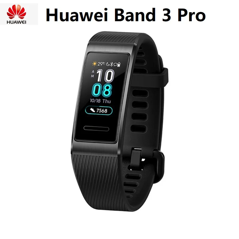 huawei Band 3 Pro gps Amoled 0,95 дюймов полноцветный дисплей умный браслет металлическая Рамка Водонепроницаемый Фитнес Пульс