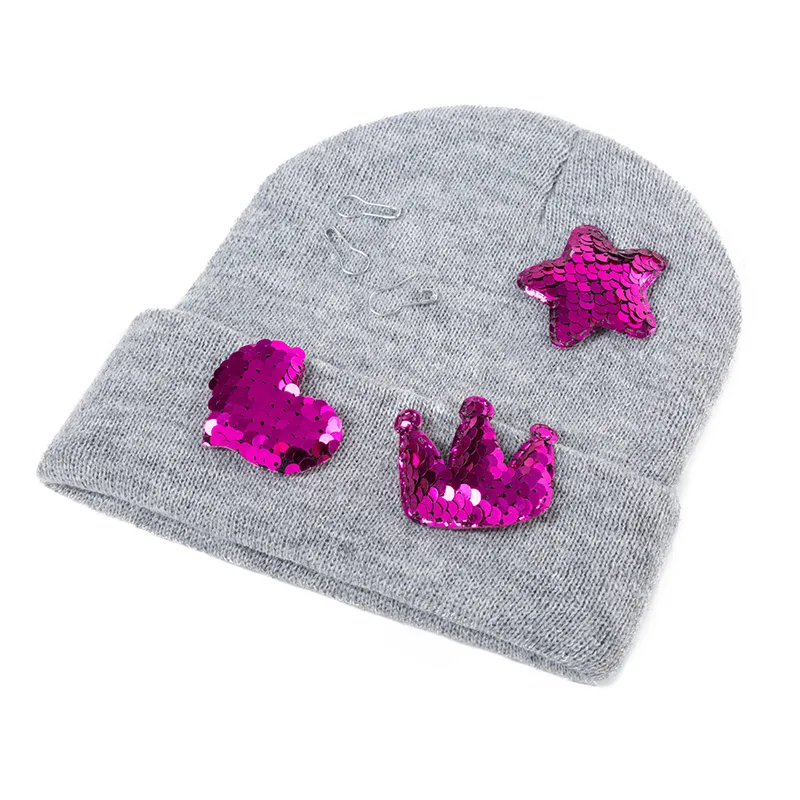 REAKIDS/Модная детская шапка Skullies Beanies «сделай сам»; детская зимняя шапка для девочек и мальчиков; шапка для маленьких девочек; тонкая детская Кепка унисекс с блестками