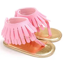 Хорошее качество с бахромой для маленьких девочек Мокасины новорожденных Scarpe Семья Sapatinho Bebe мягкая подошва для маленьких девочек Летняя обувь Размеры 0-18 м