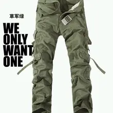 Военная униформа брюки мужские Мульти-карман моющийся комбинезон мужские свободные хлопковые брюки мужские военные брюки карго для мужчин, большой размер 28-42