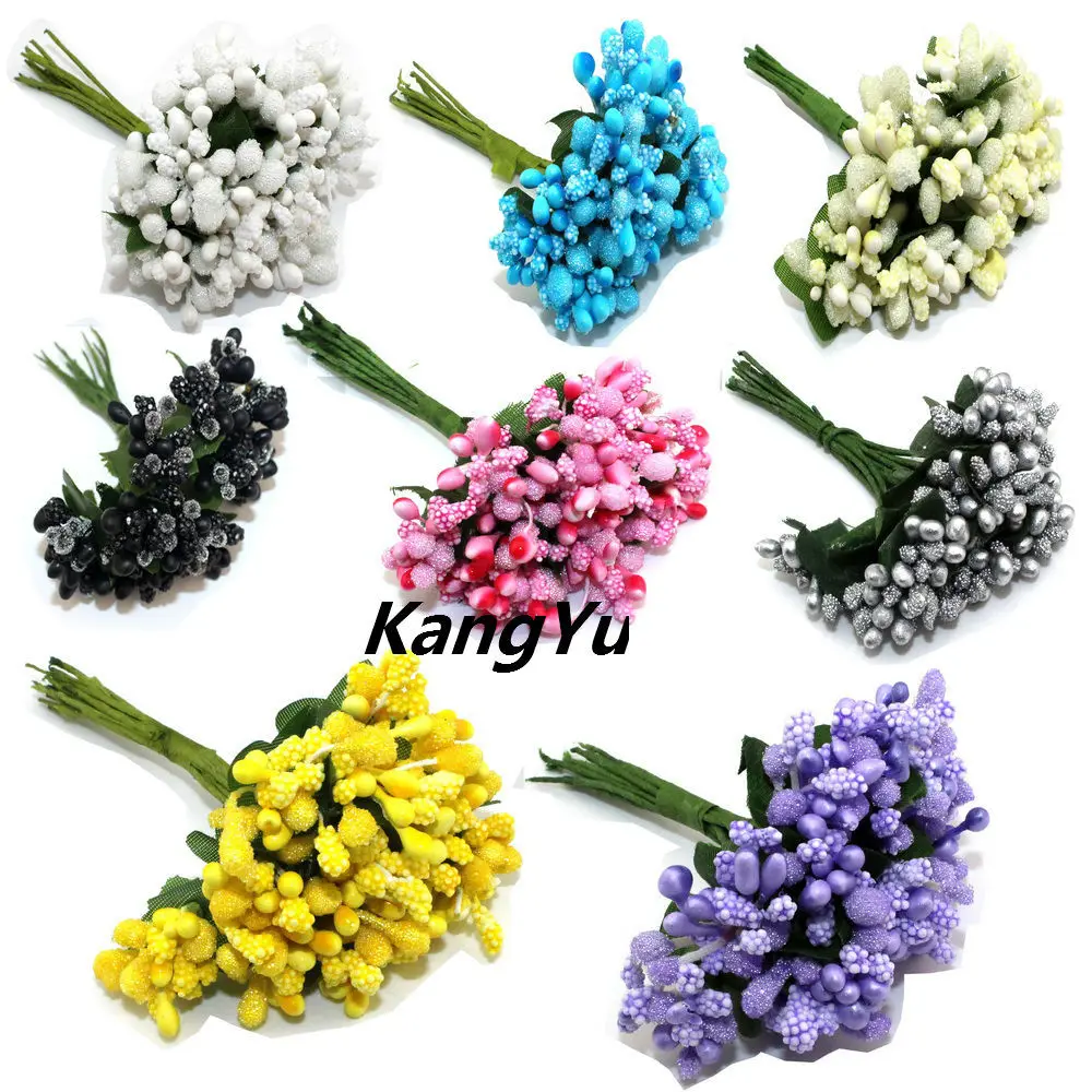

Free Shipping Multi 12PCS/lot Party Artificial Flower Stamen Wire Stem/Marriage Leaves Stamen Wedding Box Decoration