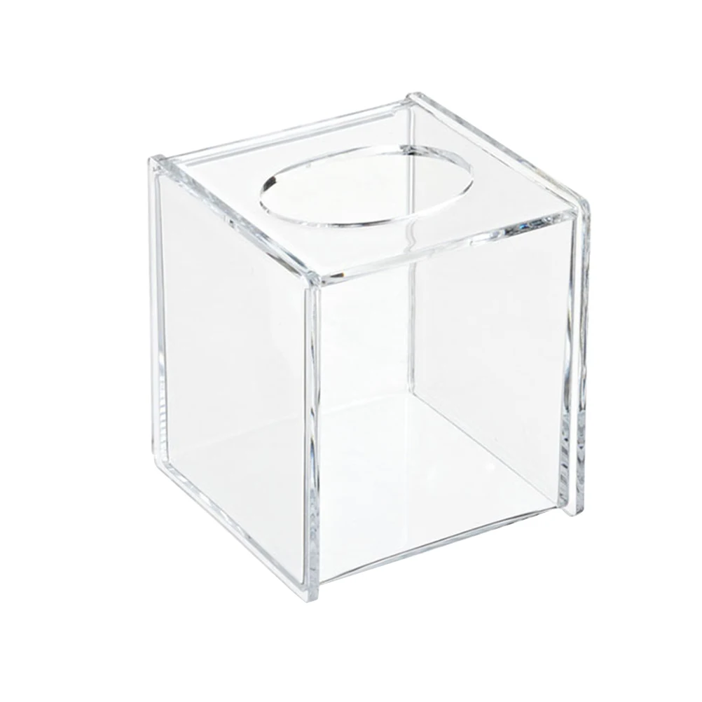 

1 pc Tissue Box Fashion Acrylic Square Transparent Tissue Holder Paper Storage Box Tissue Case for Home Restaurants Hotels